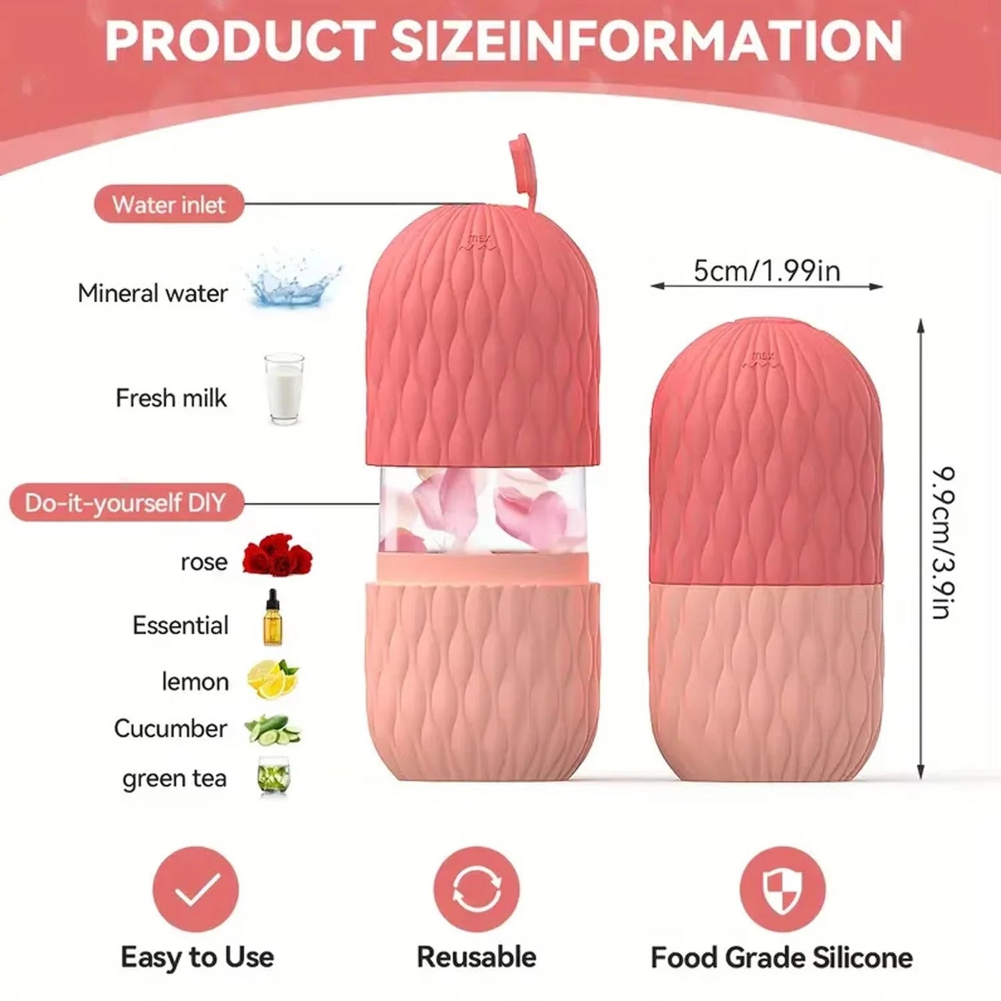 Silicone Ice Cube Facial Roller & Cleansing Scrub